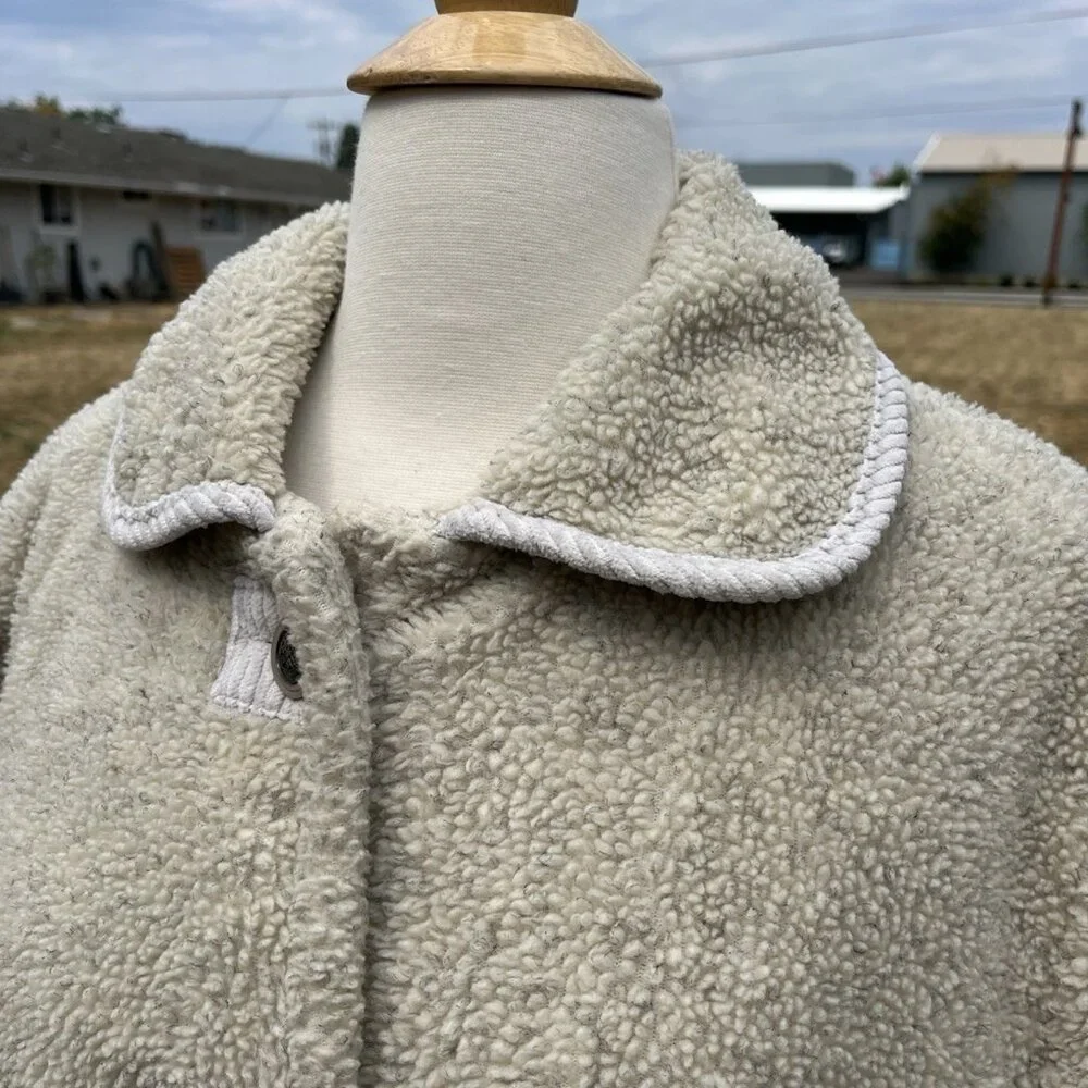 Vintage Y2K New York Sherpa Fleece Jacket Coat Alpine Embroidered Western Winter